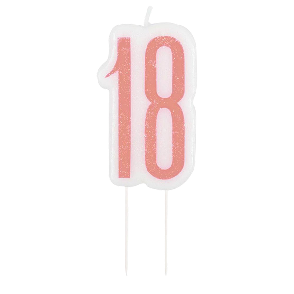 Candle Number 18  Rose Gold